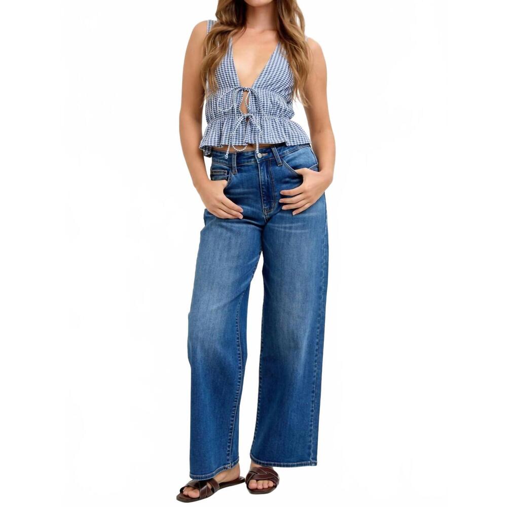 Judy Blue Medium Blue High-Rise Wide Leg Jeans -NWT